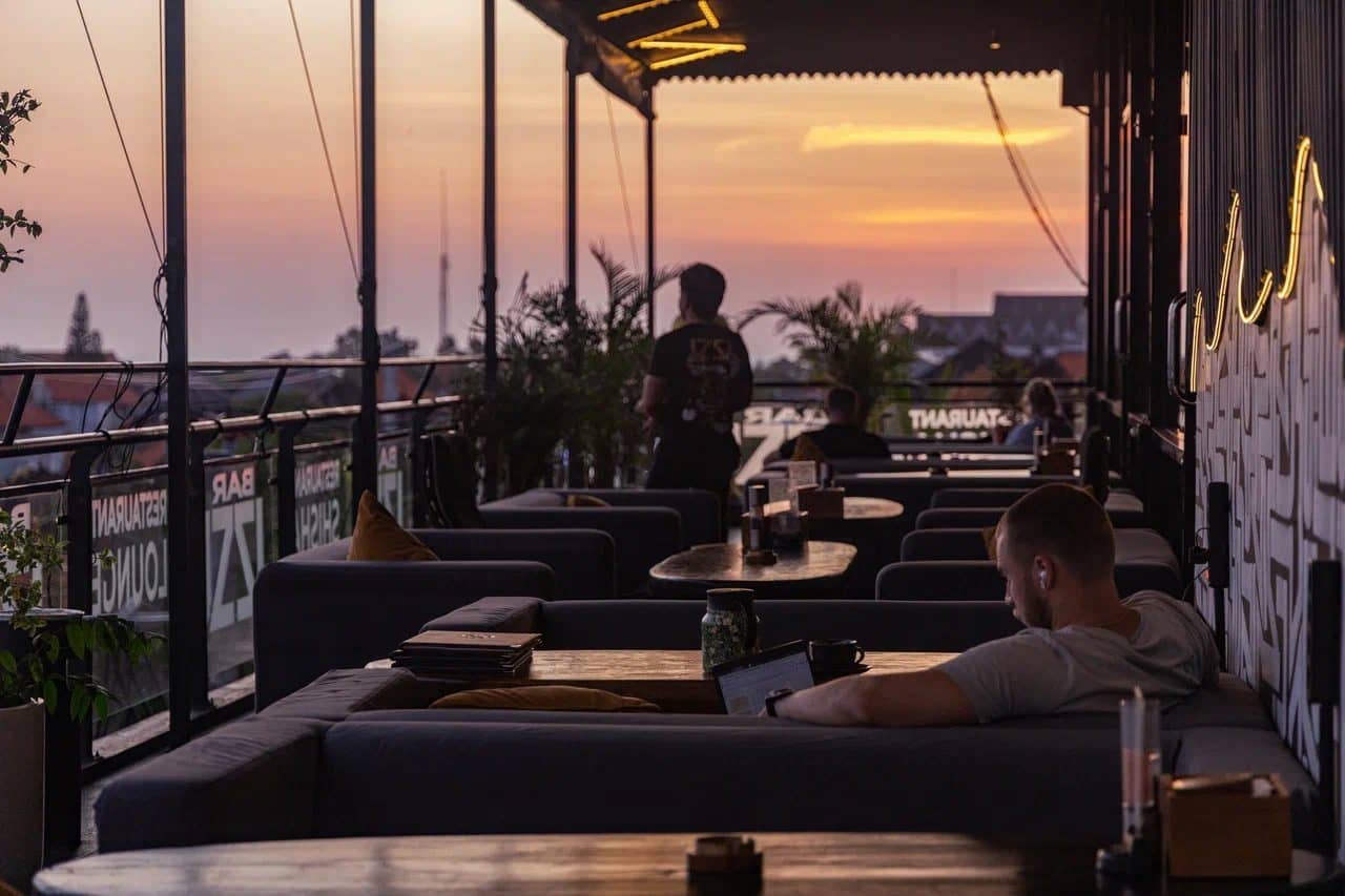 IZZI Rooftop terrace at sunset